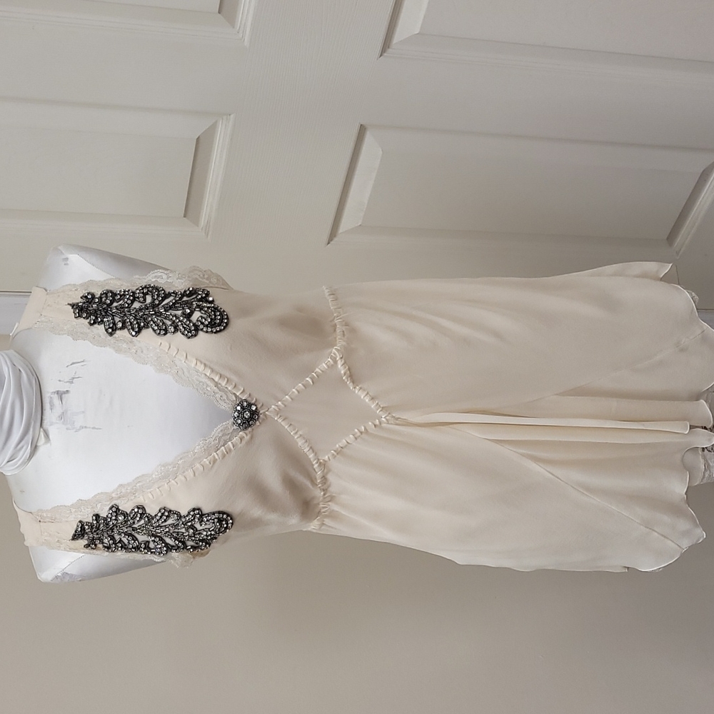 Summer dress,  beige color, size S, stones an both sides of the dress, brand SPY